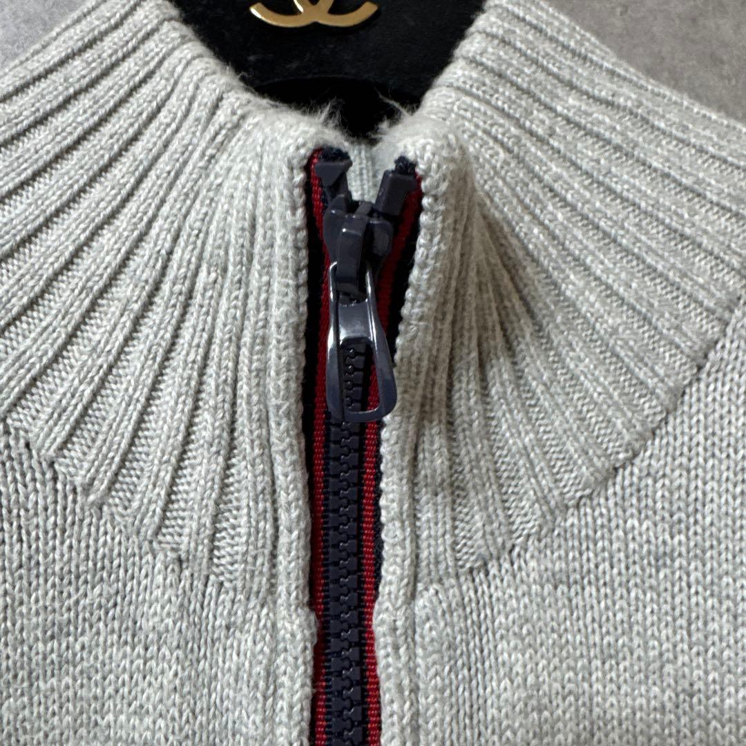 【美品】ポロラルフローレン フルジップ ニット セーター グレー S 綿100
