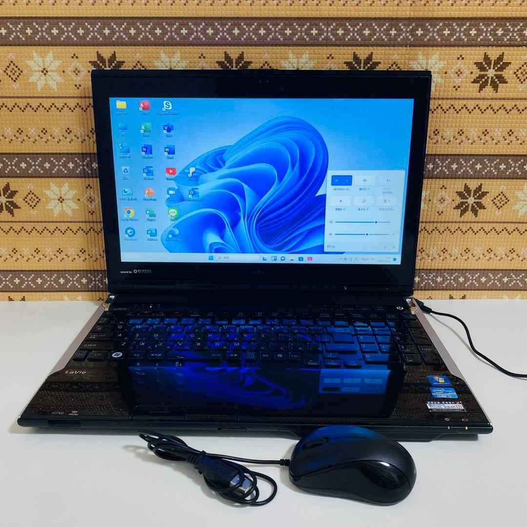 Y838 NECノートパソコン i7メモリ8G高速Windows11オフィス付き