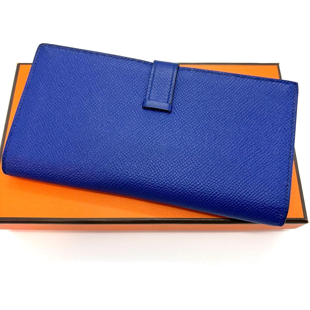 HERMES エルメス ベアンスフレ ブルーエレクトリック　長財布　ブルー