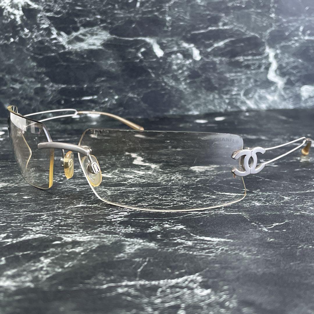 シャネル サングラス ココマーク リムレス グラデーション クリア　y2k