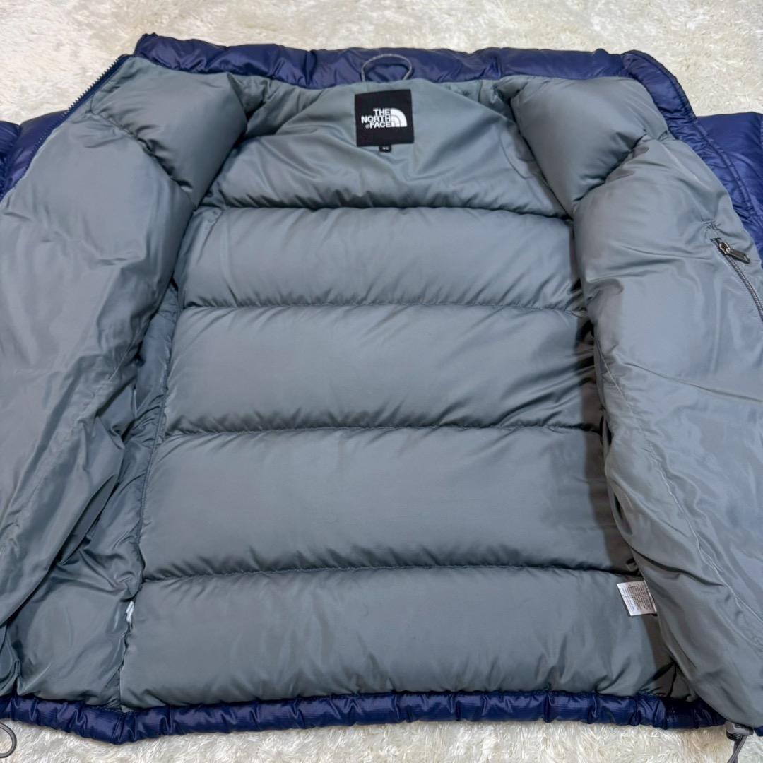 ノースフェイス ダウンジャケット 海外限定 ロゴ刺繍 ブルー レディース XL