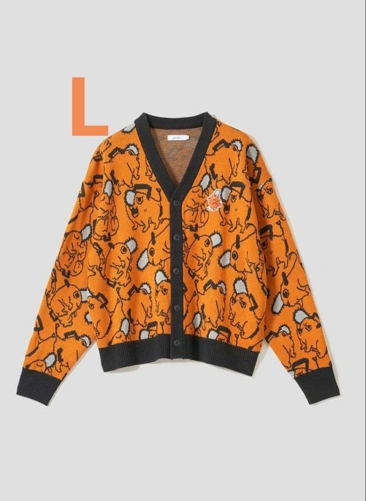 【グラニフ】L ポチタ パターン｜ジャカードカーディガン チェンソーマン