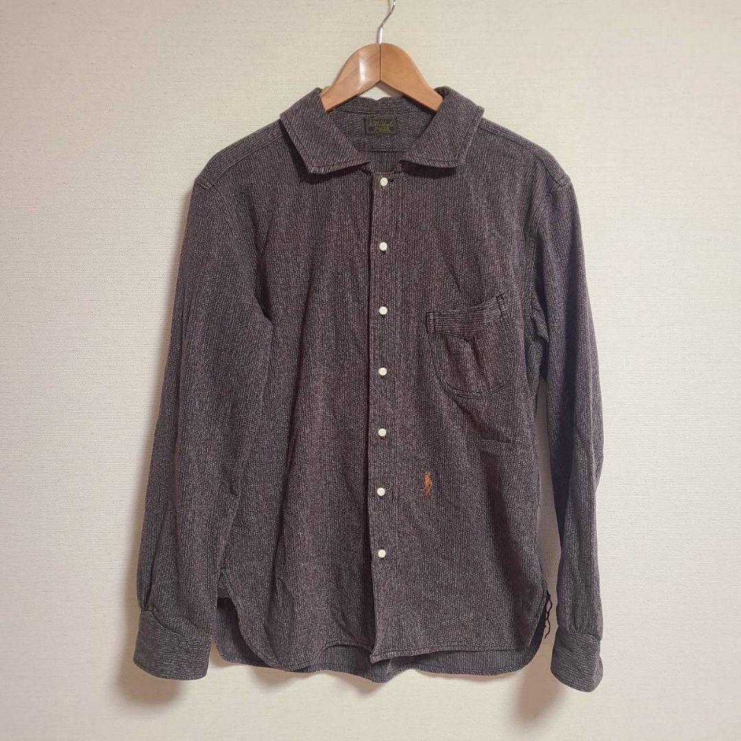 オールドジョー 長袖 シャツ ビーチクロス ゴマ塩 ワークシャツ 38