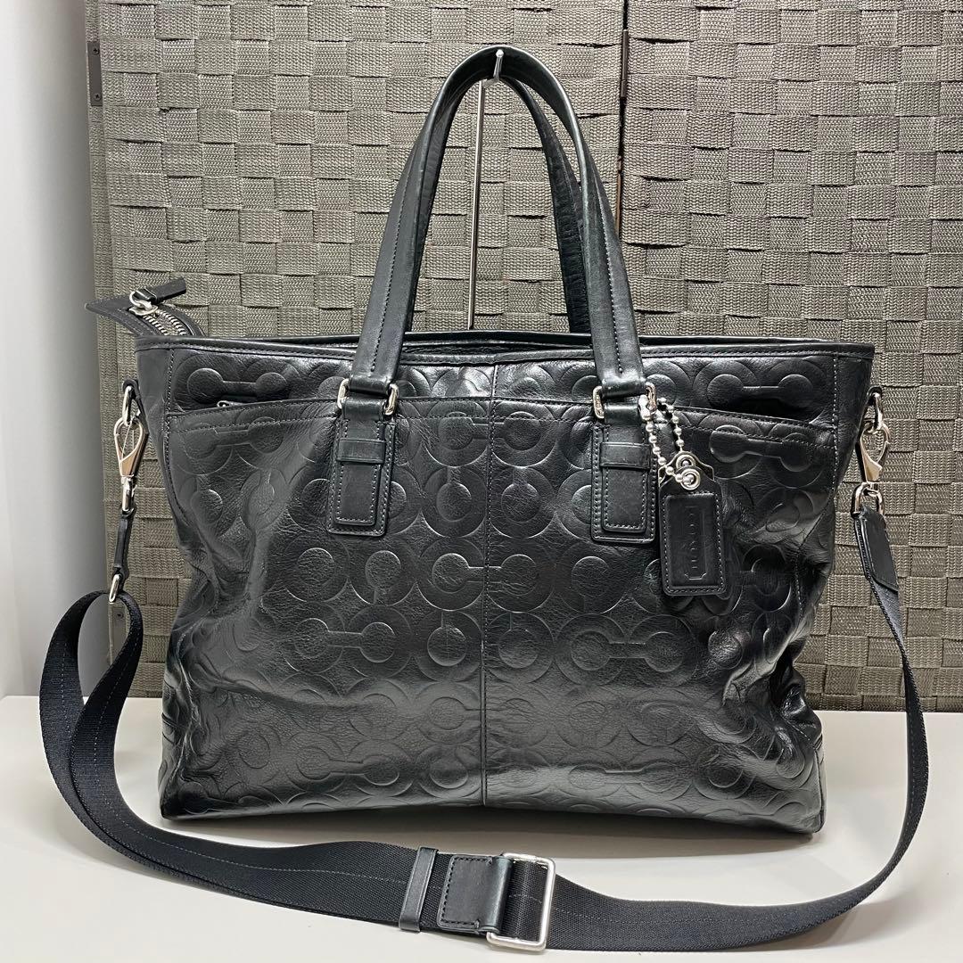 乙*信様 COACH ブラック ビジネスバッグ