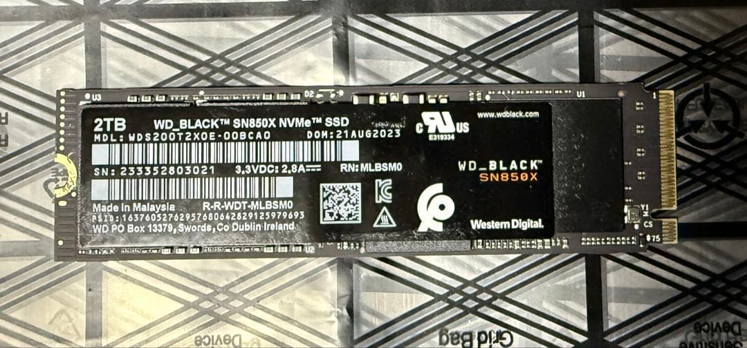 内蔵型SSD WD_BLACK SN850X 2TB SSD PCIe 4.0 M.2