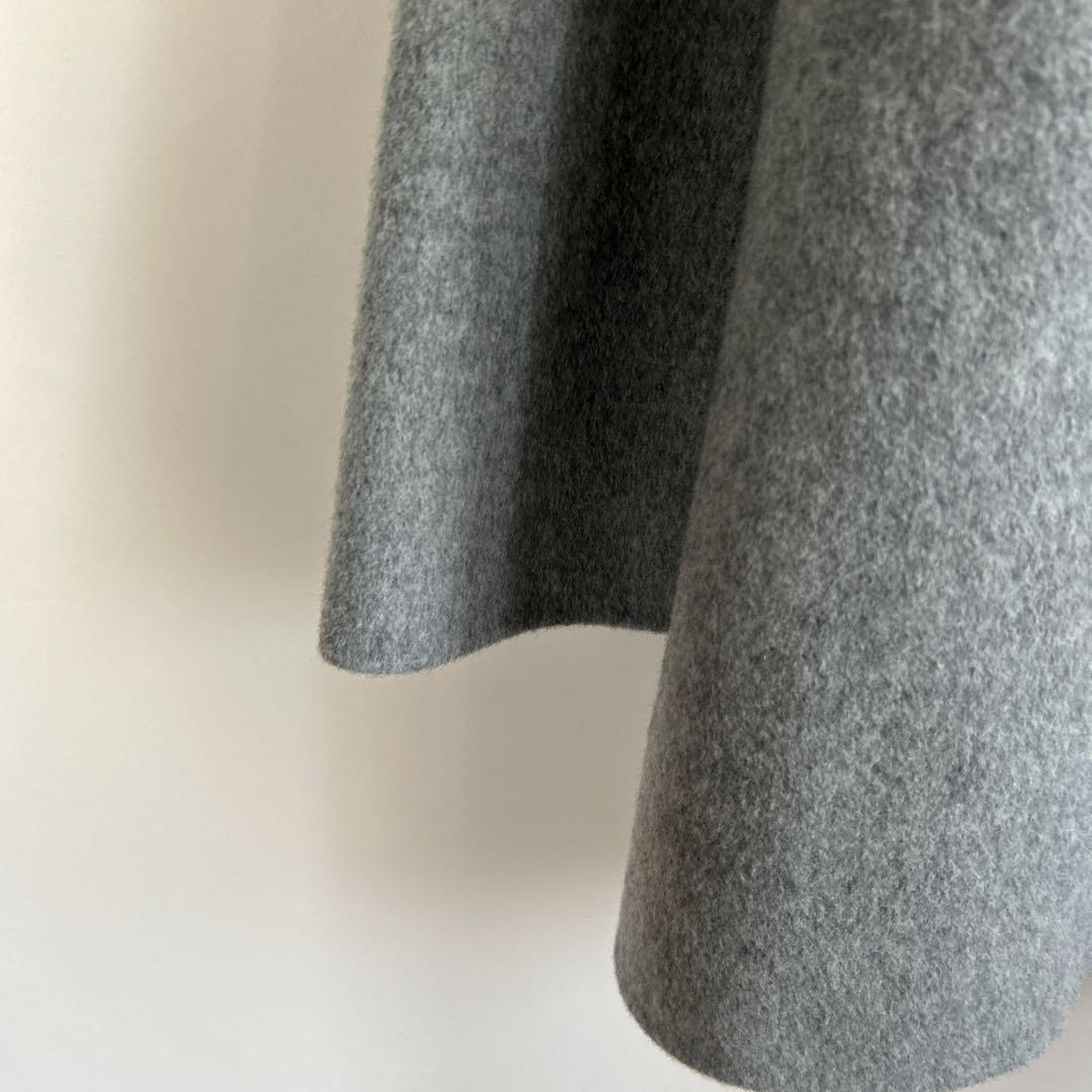 新品　東京ソワール　ノーカラー　ウールコート