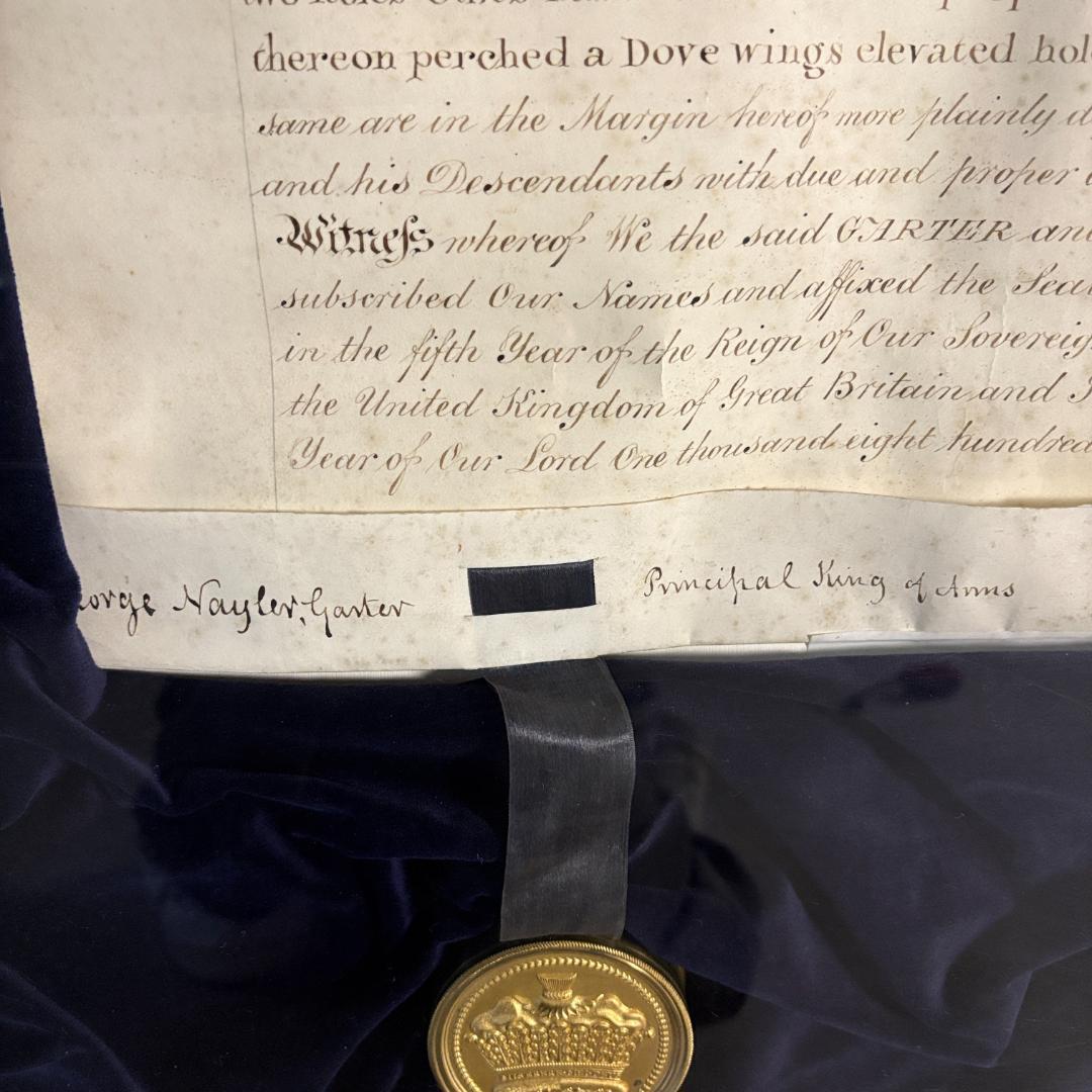 【希少】英国 紋章院（College of Arms）発行　 紋章認可書