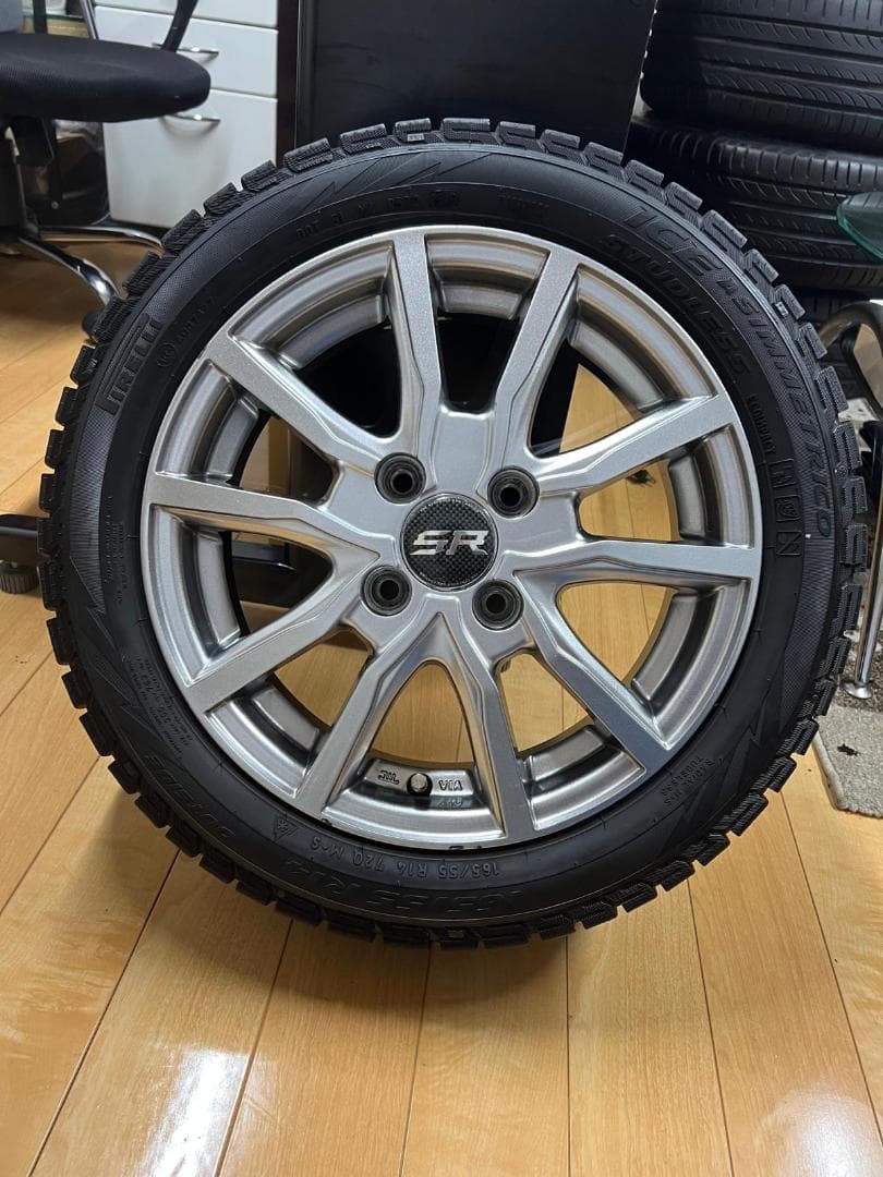 SR 14インチホイール＆165/55R14スタッドレスタイヤ（4本セット）