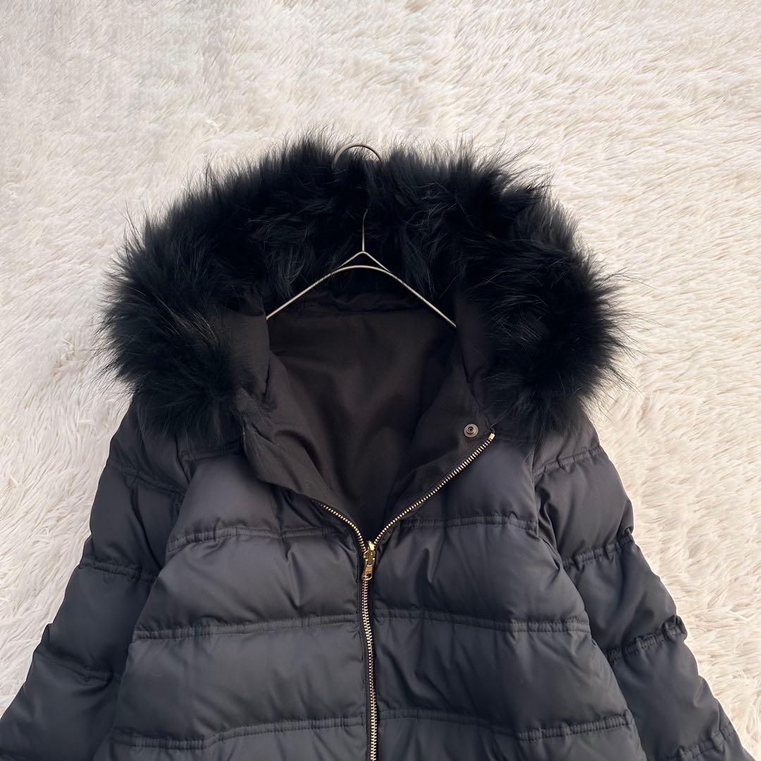 ドゥーズィエムクラス リバーシブルダウンジャケット 2way ラクーンファー 黒