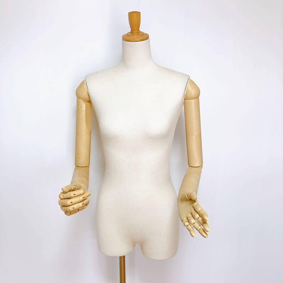 【良品】ReBody 婦人トルソー M 可動腕・指あり キャスター高さ調整