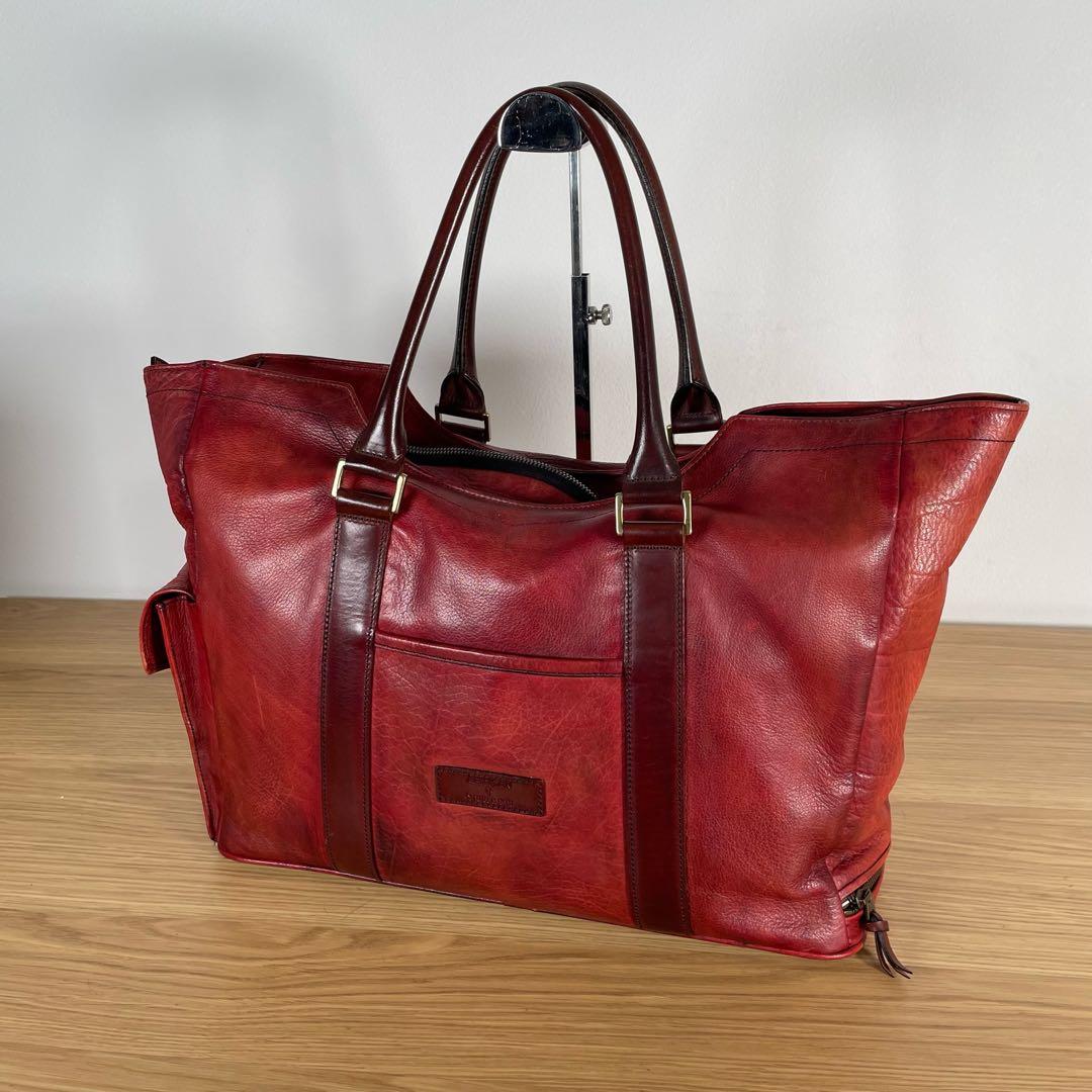 ユハク　アース　アルティザン　トートバッグ　レザー　レッド