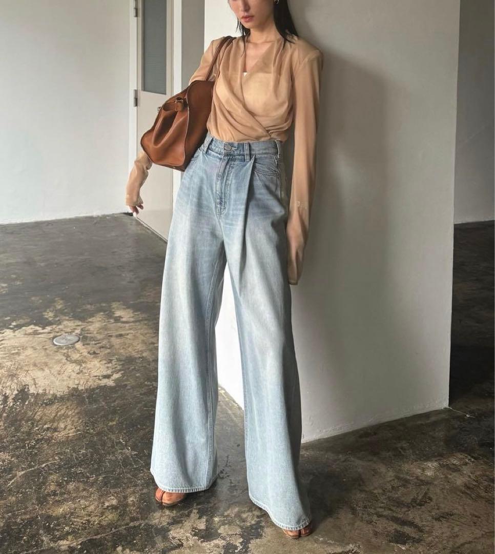 SuzuHirose×CLANE TUCK WIDE DENIM PANTS美品