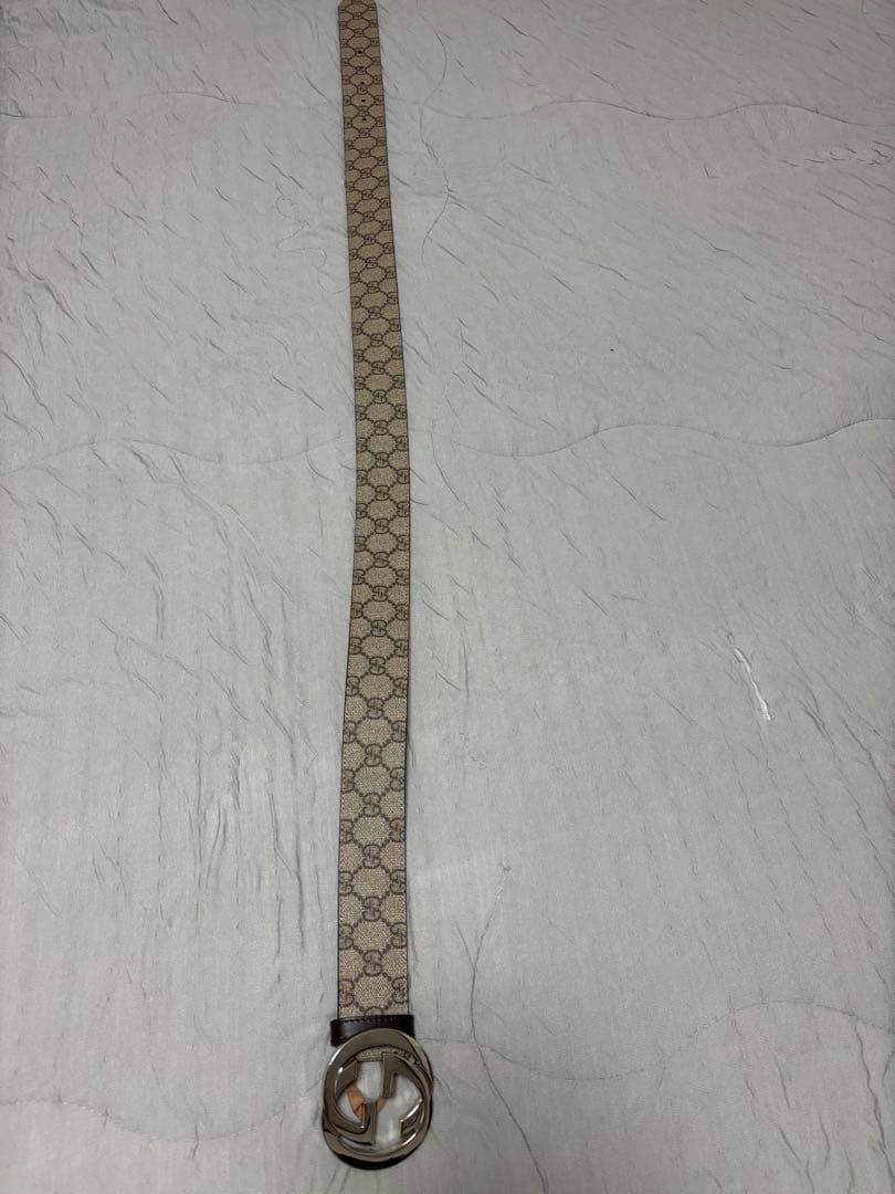 GUCCI ベージュレザー ベルト 90-36