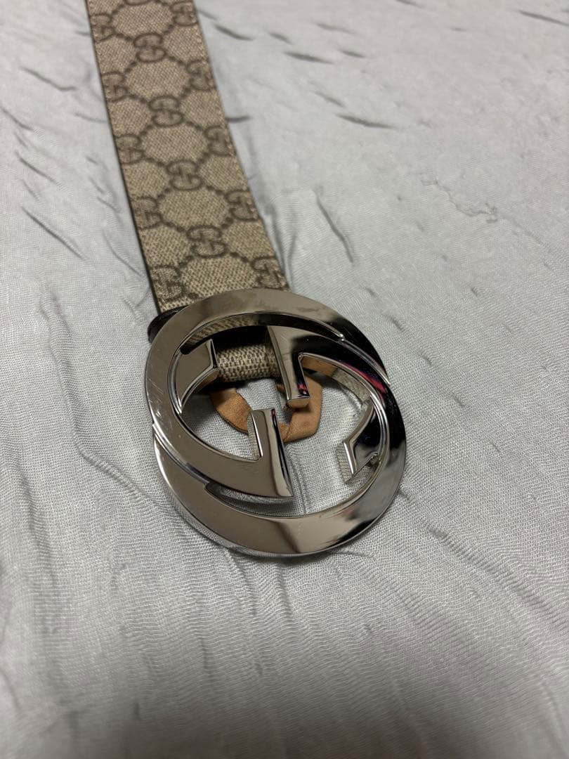 GUCCI ベージュレザー ベルト 90-36