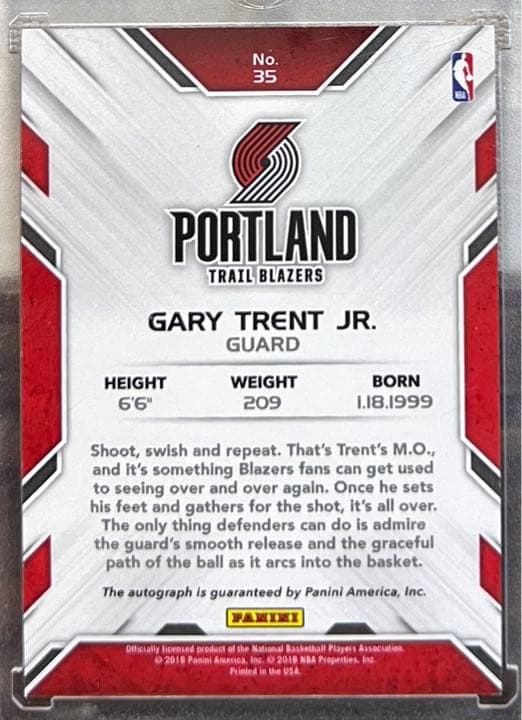 その他 Gary Trent Jr. RC auto NEXTDAY