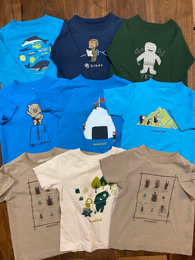 mont-bell 半袖・長袖 Tシャツ 100cm 9枚セット