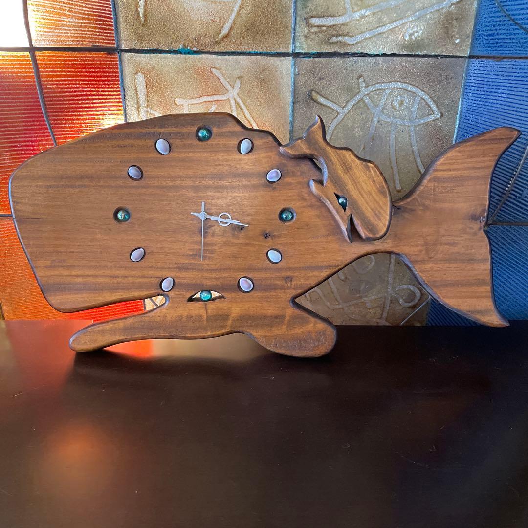 値下げ‼︎壁掛け時計　ザトウクジラ親子掛け時計