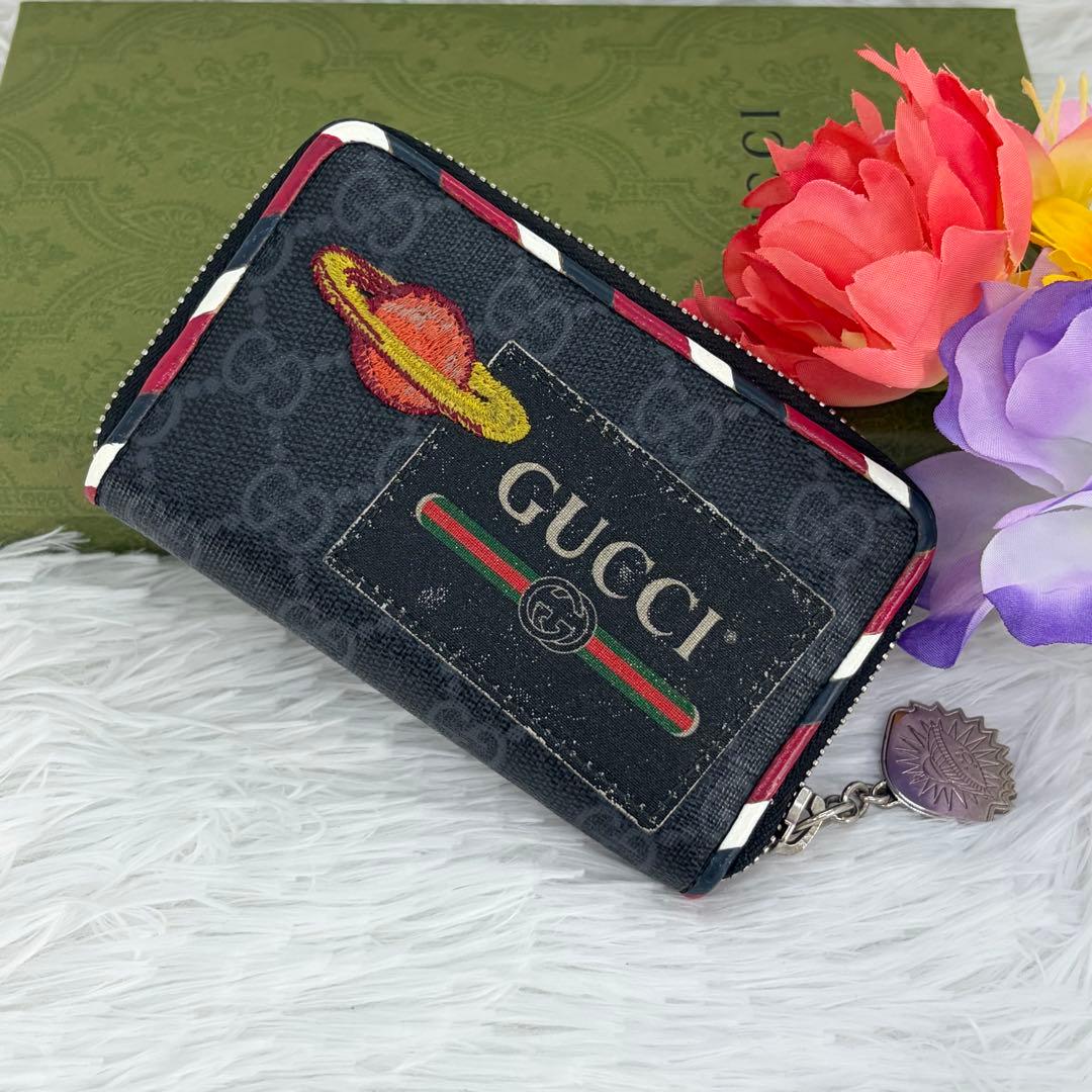 美品/希少✨ グッチ　財布 ケース ナイト　クーリエ　レザー　ブラック