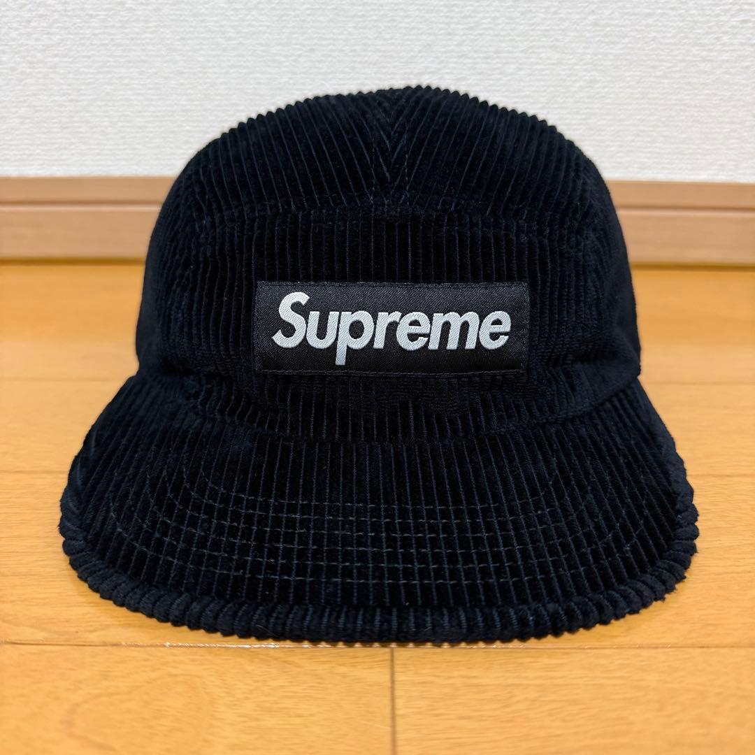 未使用 Supreme Corduroy Camp Cap ブラック 25aw