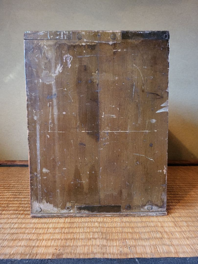 蛇腹 木製 収納 ボックス　引き出し付き　ヴィンテージ　アンティーク