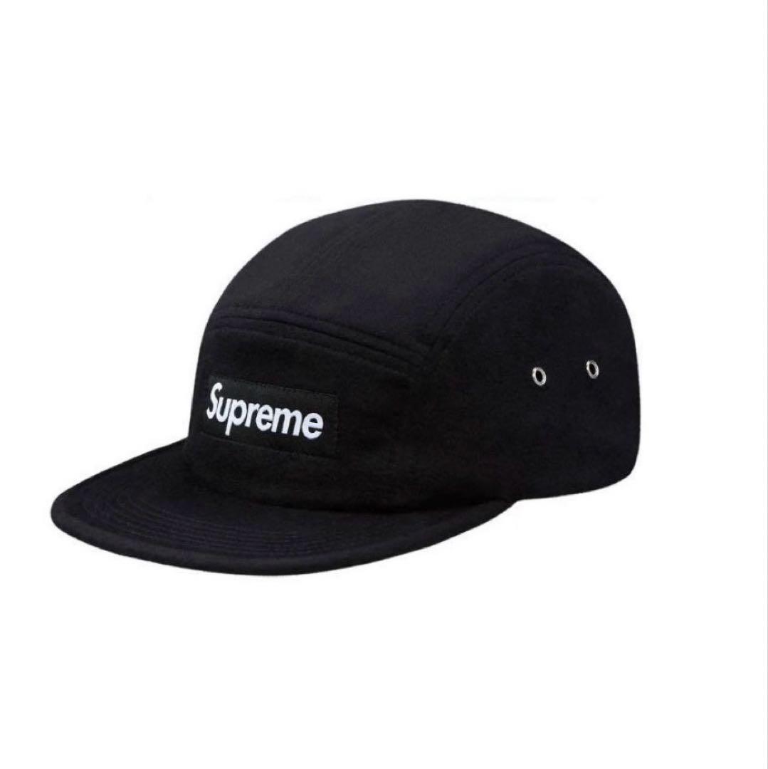 Supreme ブラックキャップ 100%ウール