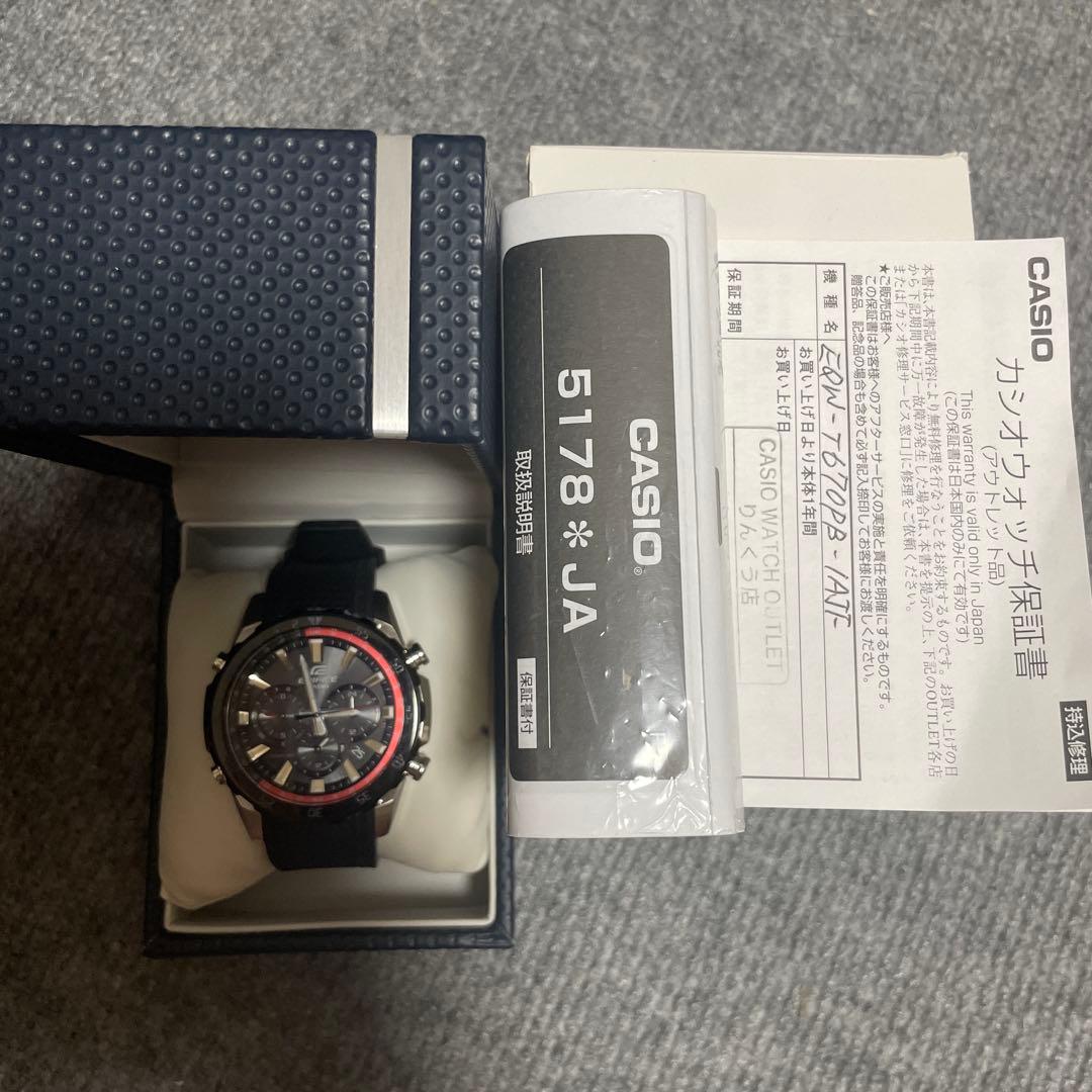 展示品・定価5万 カシオ　エディフィス　クロノグラフ　EQW-T670