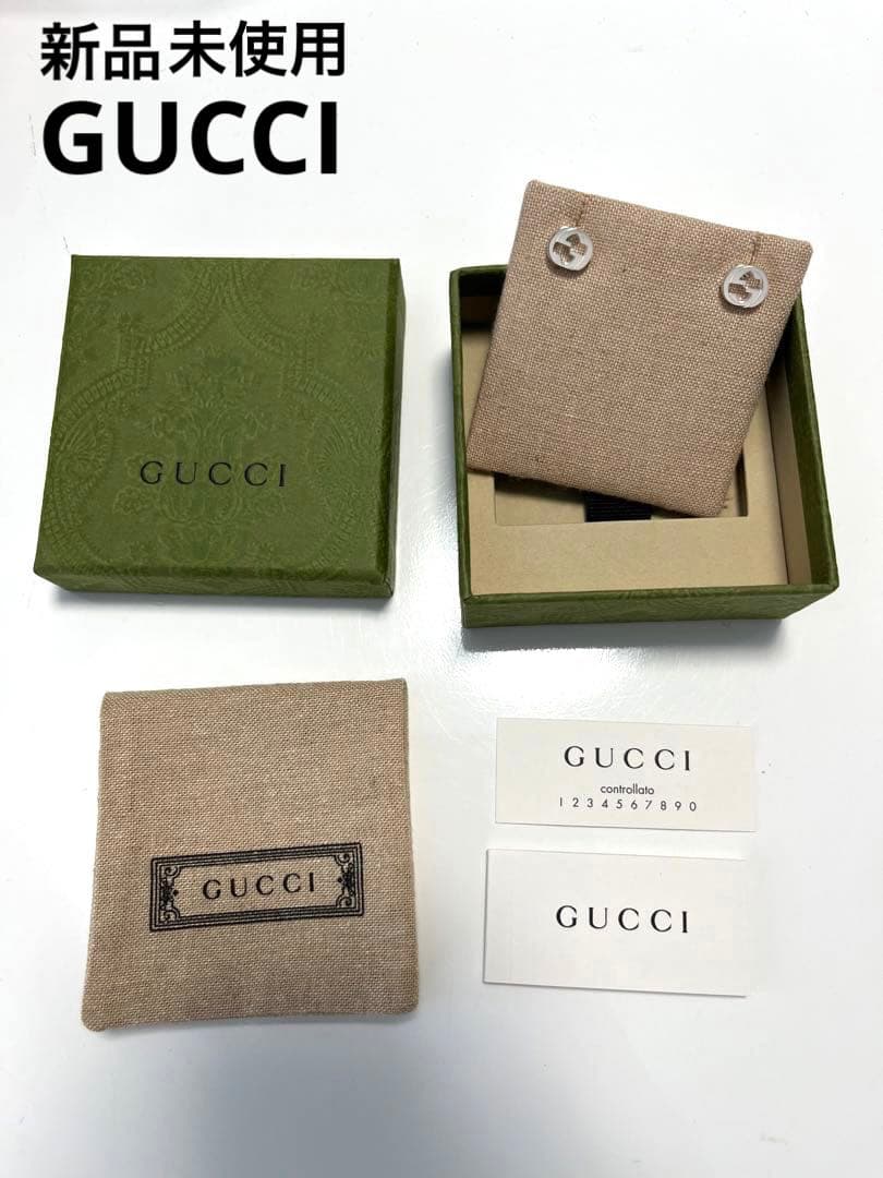新品未使用 ※訳あり GUCCI グッチ インターロッキングG ピアス シルバー
