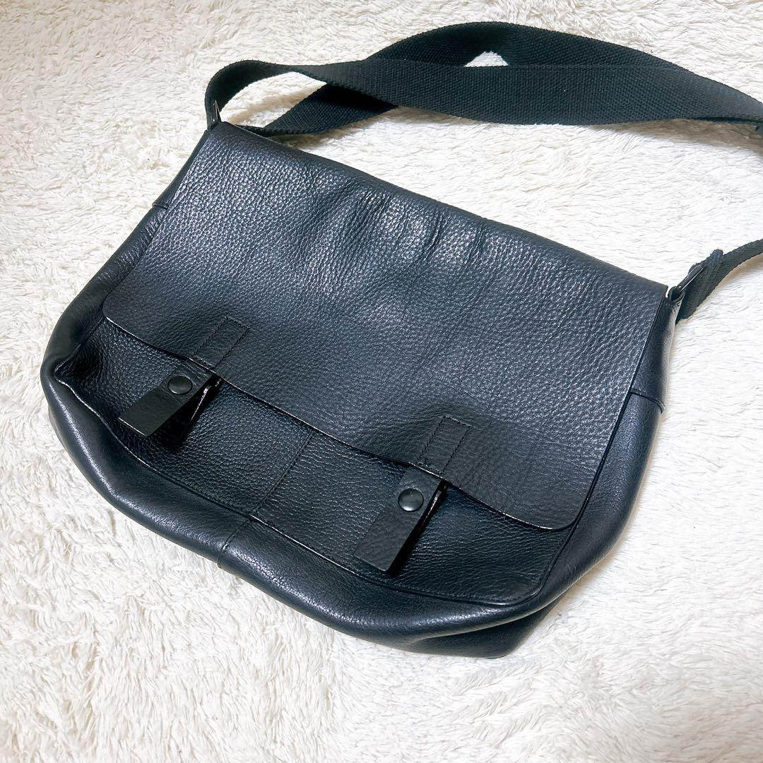 希少✨オールドgapオールレザーバッグメッセンジャーバッグ　ブラック