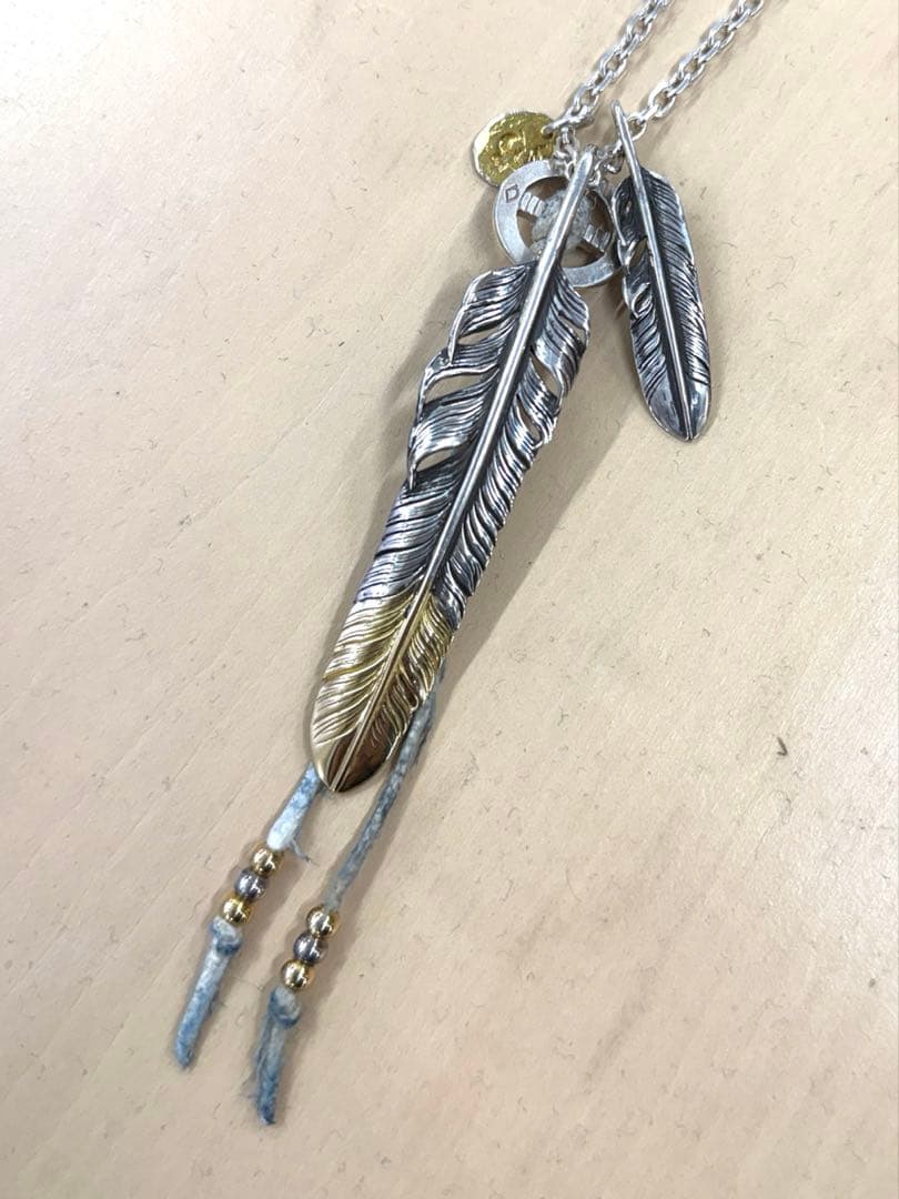 Motornewvintage 先金風切り特大フェザー　モトネックレストップのみ