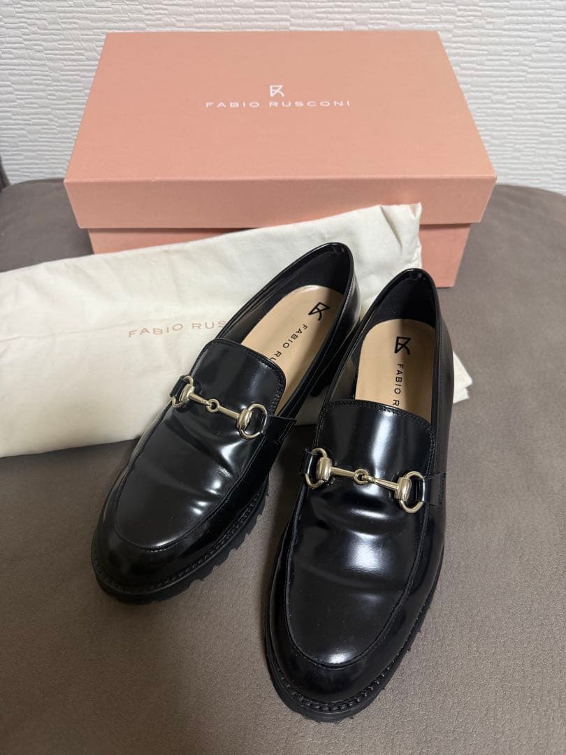 ファビオルスコーニ　ブラックローファー　37