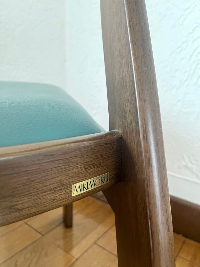 MIKIMOKU ミキモク　木製　ダイニングチェアB 座面レザー　2脚セット