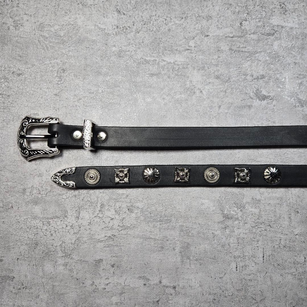takaji24　スタッズ　レザー　ナロー　ベルト　belaro-89