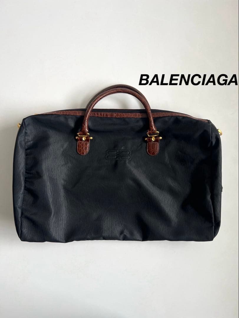 バッグ BALENCIAGA BB CROCO BOSTON HAND BAG