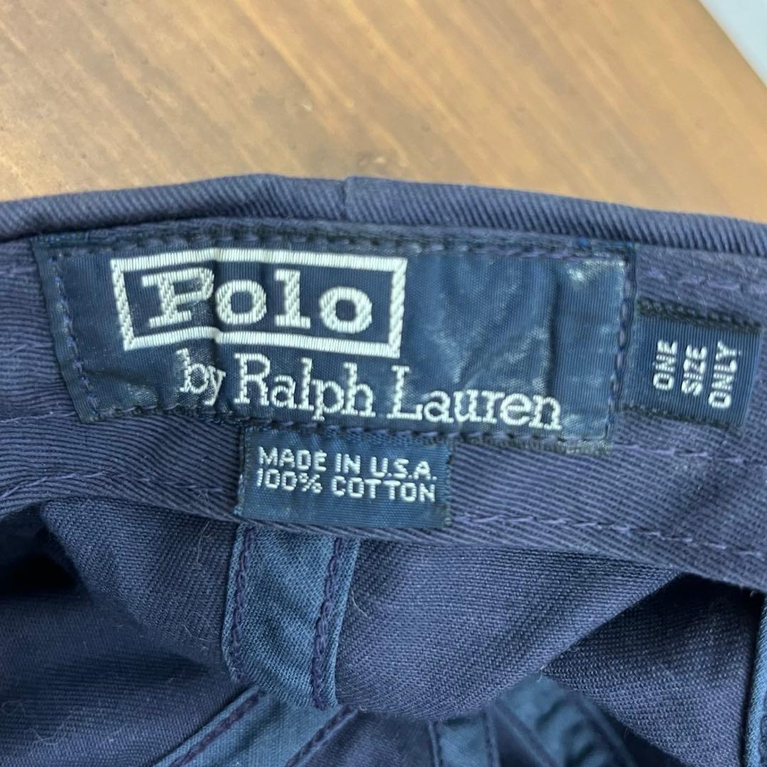 90'S RALPH LAUREN ベースボールキャップ ネイビー USA製