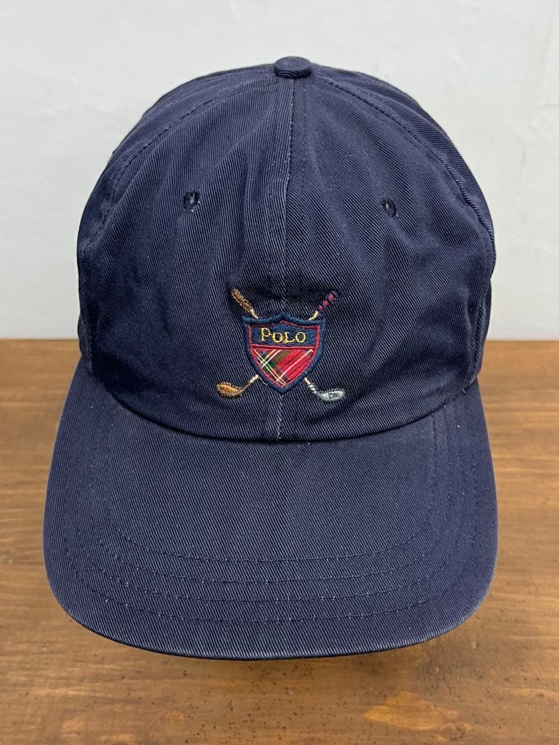 90'S RALPH LAUREN ベースボールキャップ ネイビー USA製