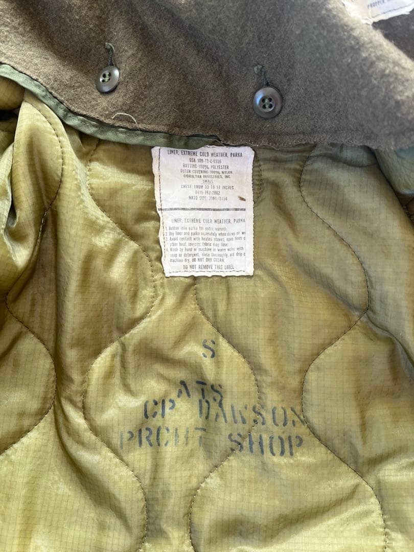 米軍実物 M-65 フィッシュテールパーカー フルセット SIZE:S USED