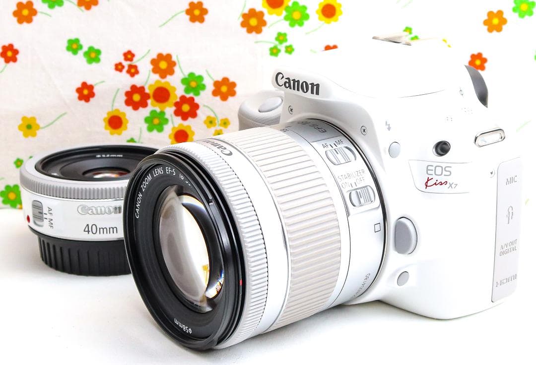 極美品☆Canon EOS kiss X7☆スマホに転送！☆ダブルレンズ！