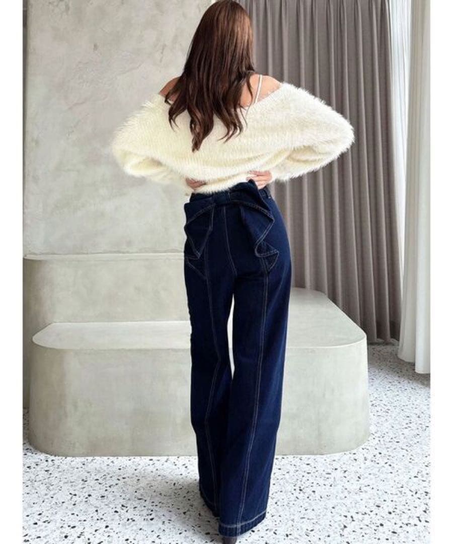 【新品/タグ付き】RESEXXY バックリボンデニムパンツ