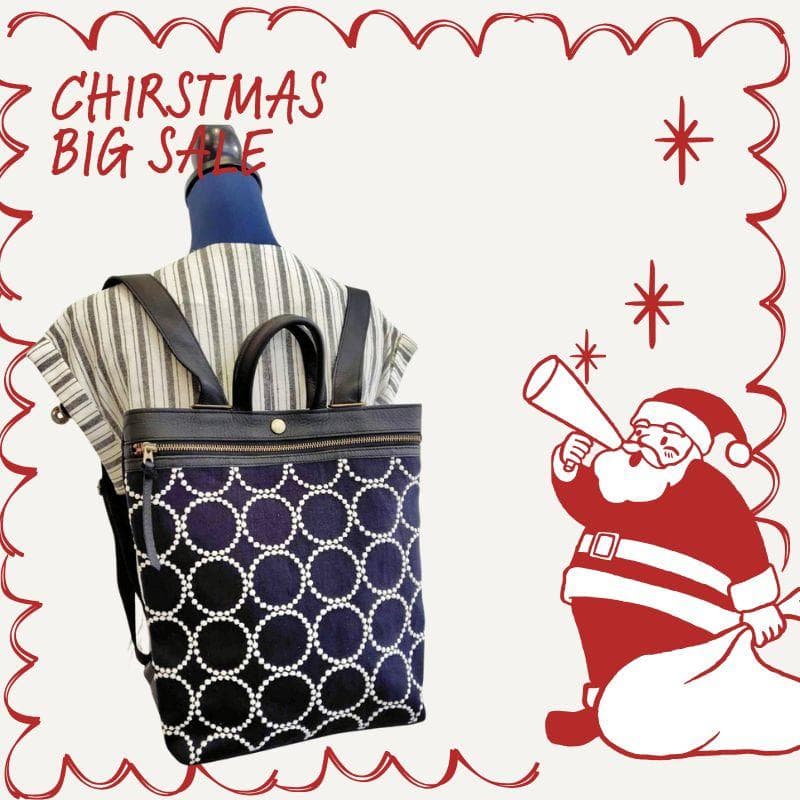 【やま様】/2025tambourineタンバリンネイビー×白/牛革A4トー