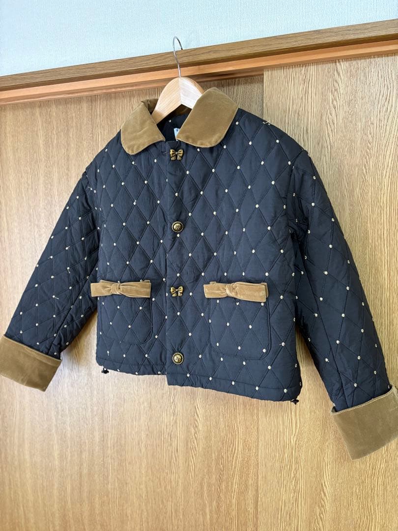 ラポミプチ LA POMME petit キルティング ジャケット ダウン M