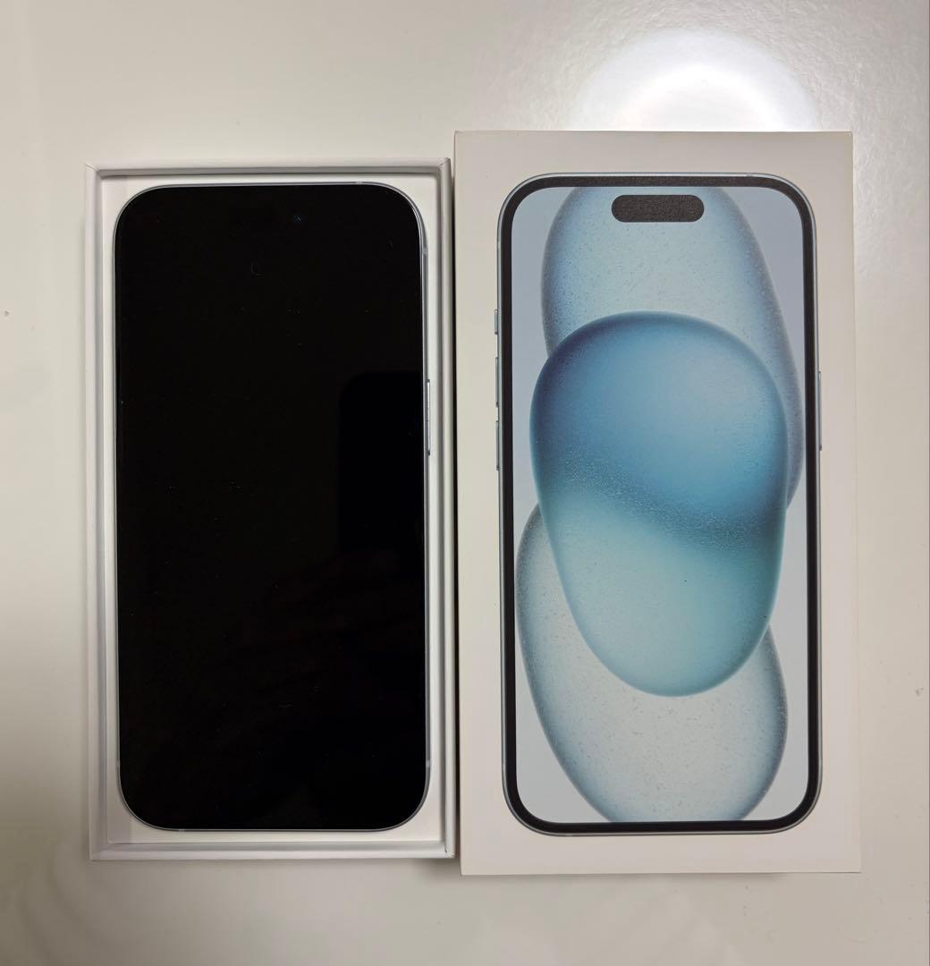 iPhone15 128gb ブルー（美品） バッテリー最大容量91%