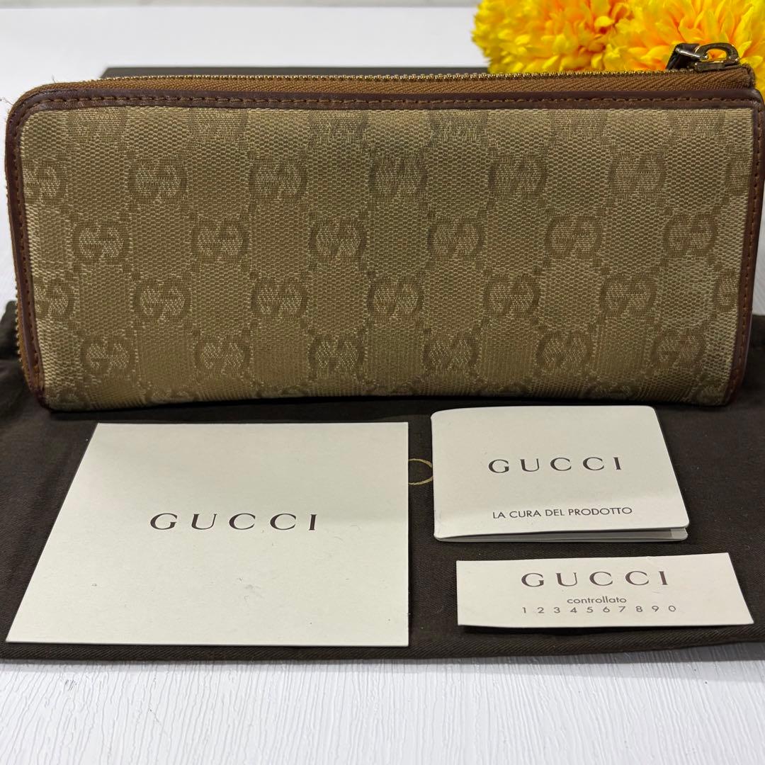 新品同様‼️ グッチ　GUCCI 財布　長財布　GGキャンバス L字ファスナー