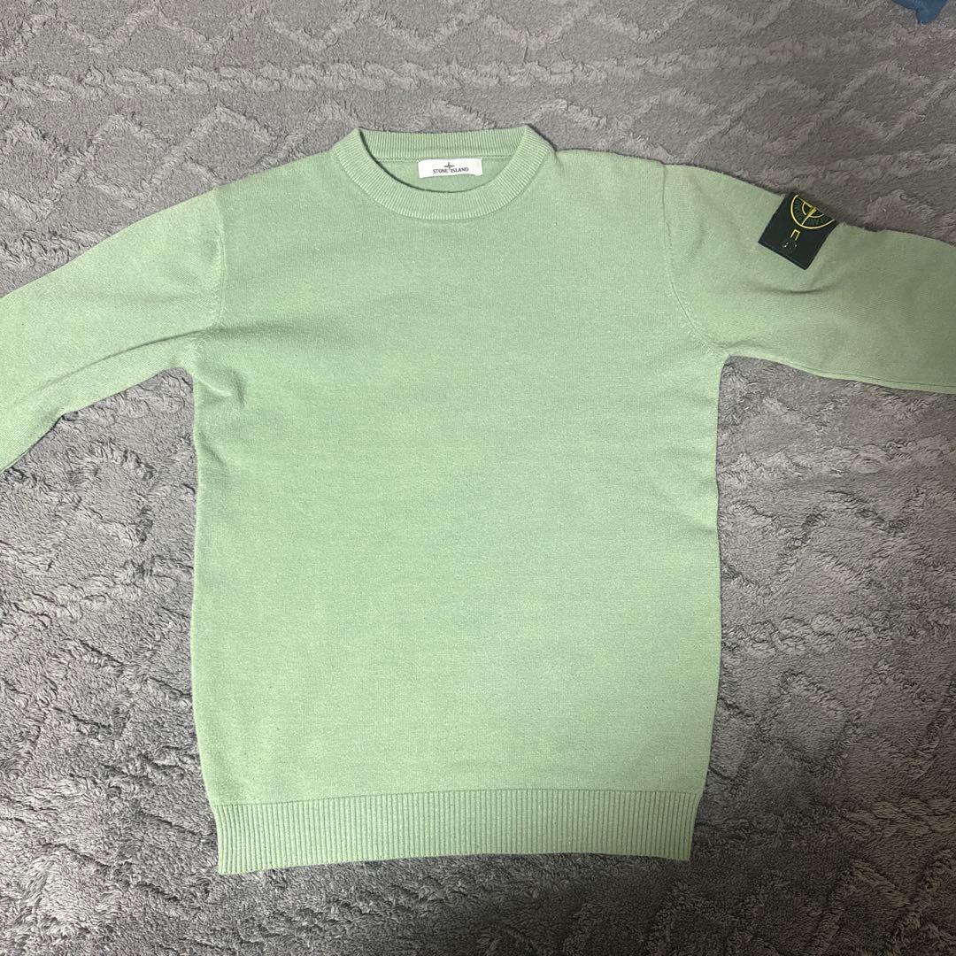 STONE  グリーン クルーネックセーター