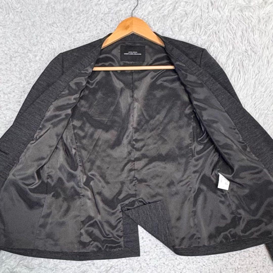 グリーン レーベル リラクシング ノーカラー パンツ セットアップ スーツ L