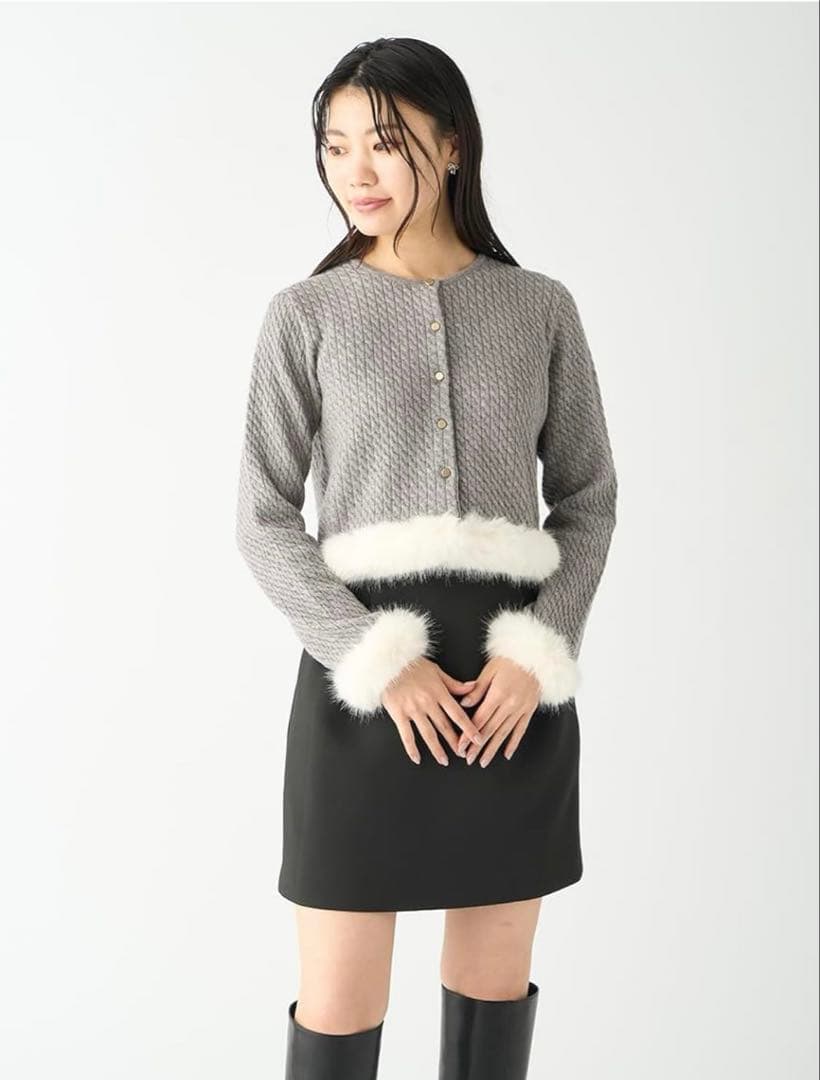 Y*u様 CELFORD ケーブルニットファーカーデ 24AW 美品