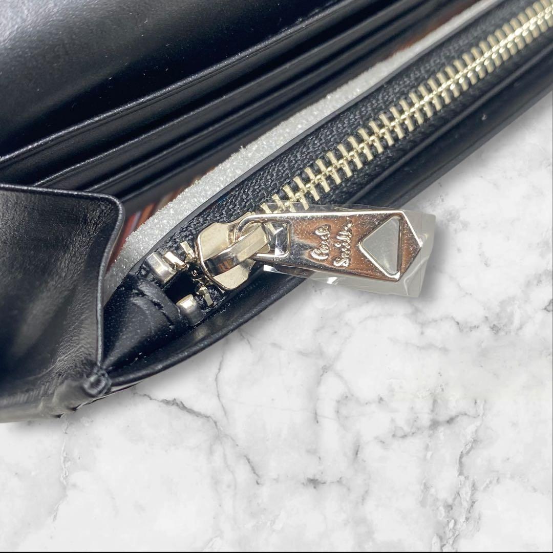 Paul Smith 長財布 ベジタンストライプトリム ストライプ 黒 カメラ