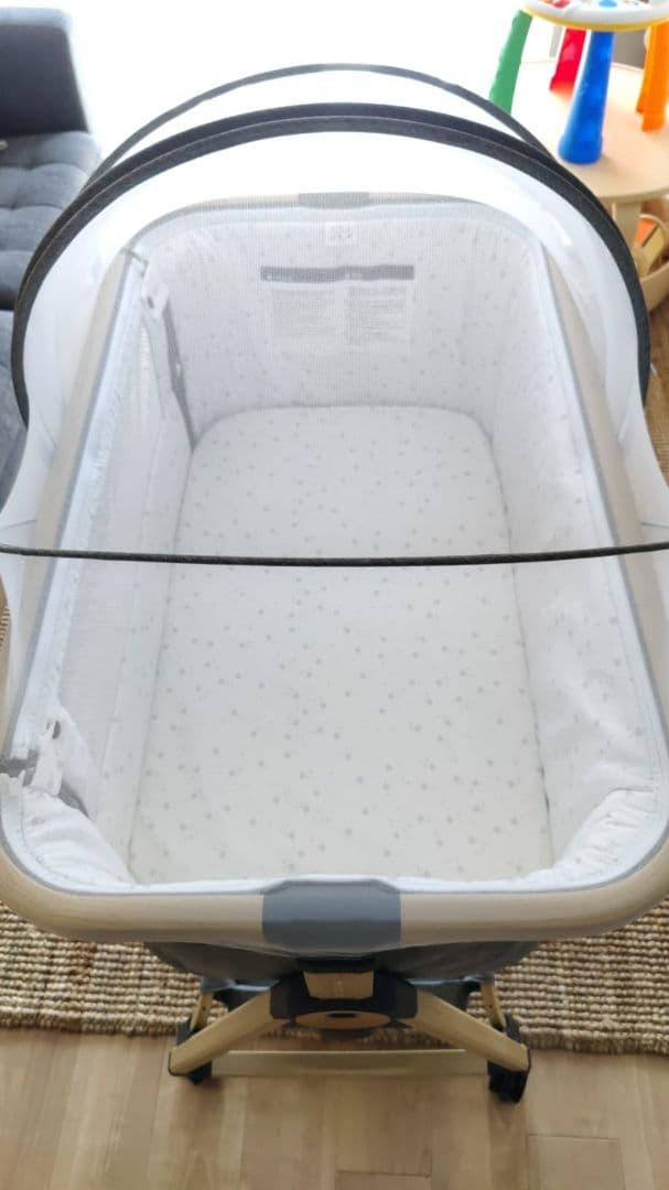 ベビーベッド グレー キャスター付きHZDMJ