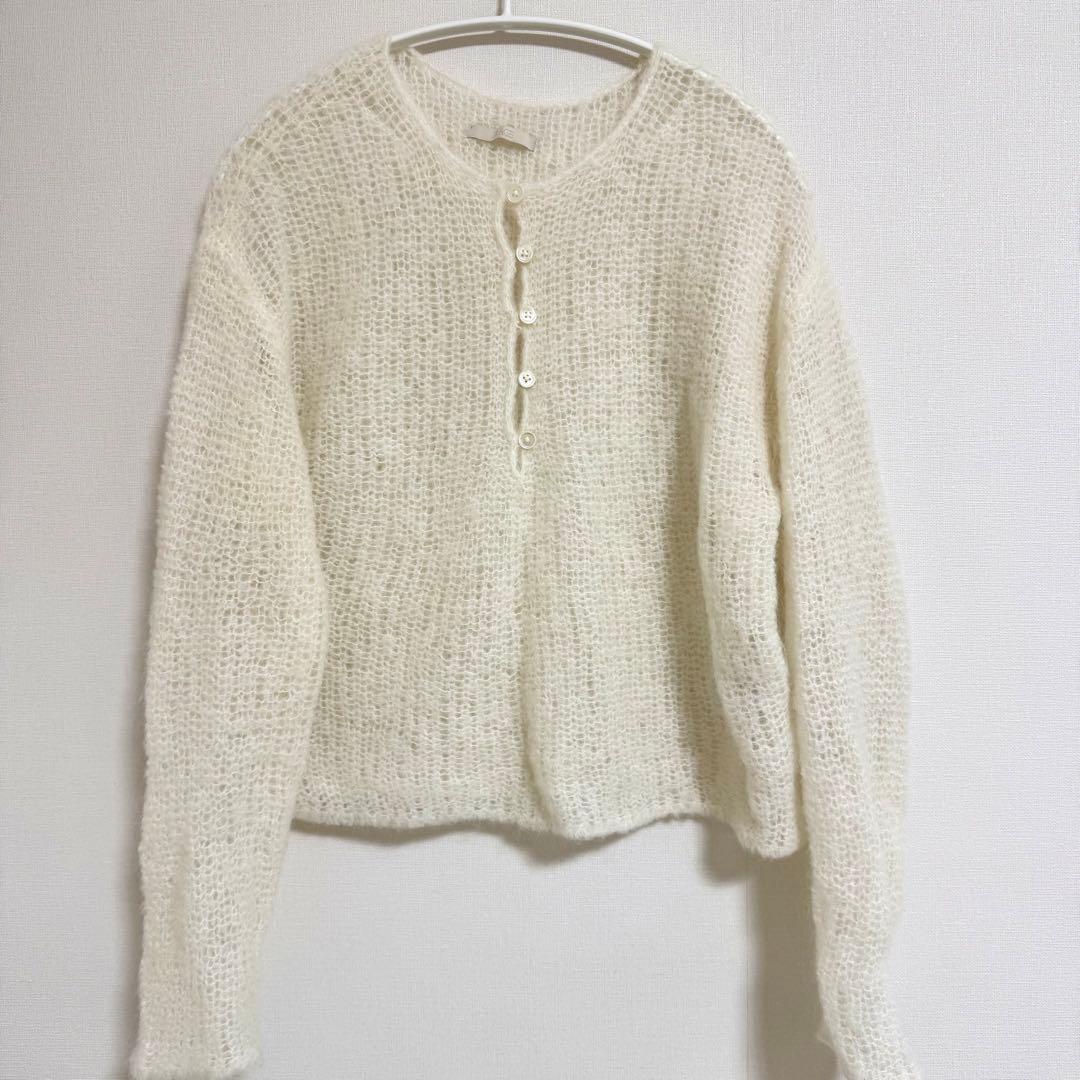 plage HENLEY ALPACA mix プルオーバー ホワイト色