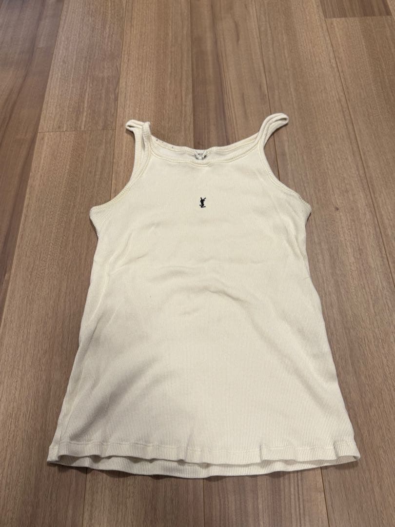 SAINT LAURENT アイボリー リブタンクトップ　送料込み