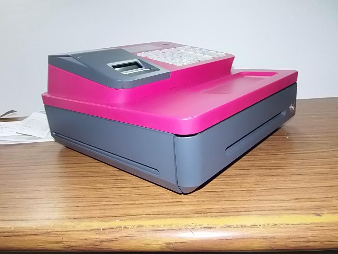 ピンク希少23簡単レジカシオ　SE-G1　NL-100　レジスター4部門軽減税率